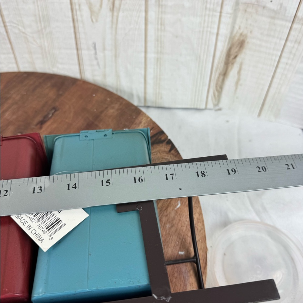 Rustic Multi-Color Metal Wall Canister Set - Picture 6 of 10